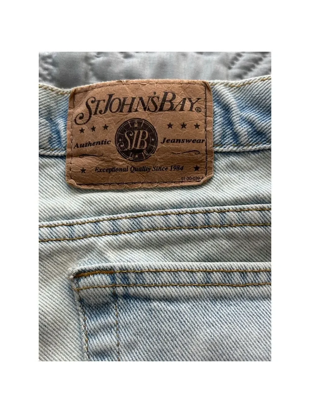 St. John’s Bay Men’s Relaxed Fit Light Blue Jeans Size 38x29 Cotton Denim